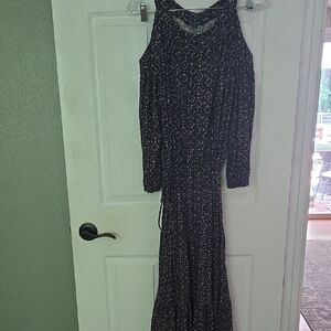 Ralph Lauren Blue and Brown Patterned Dress